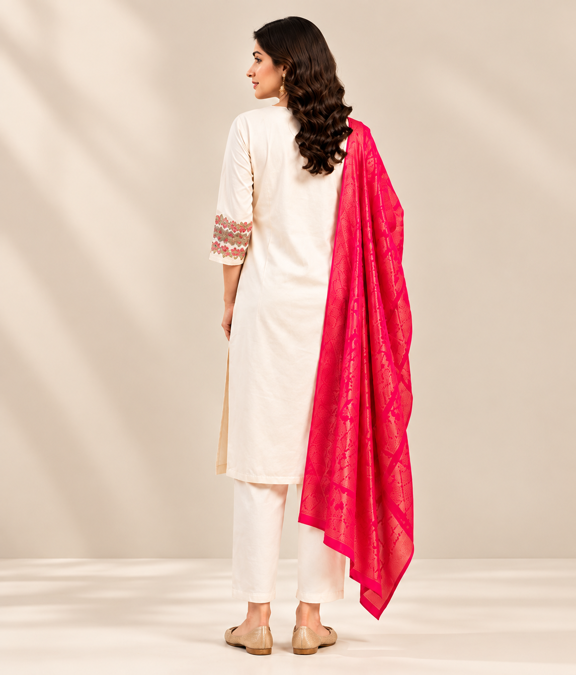 Liva - White Kurti Set